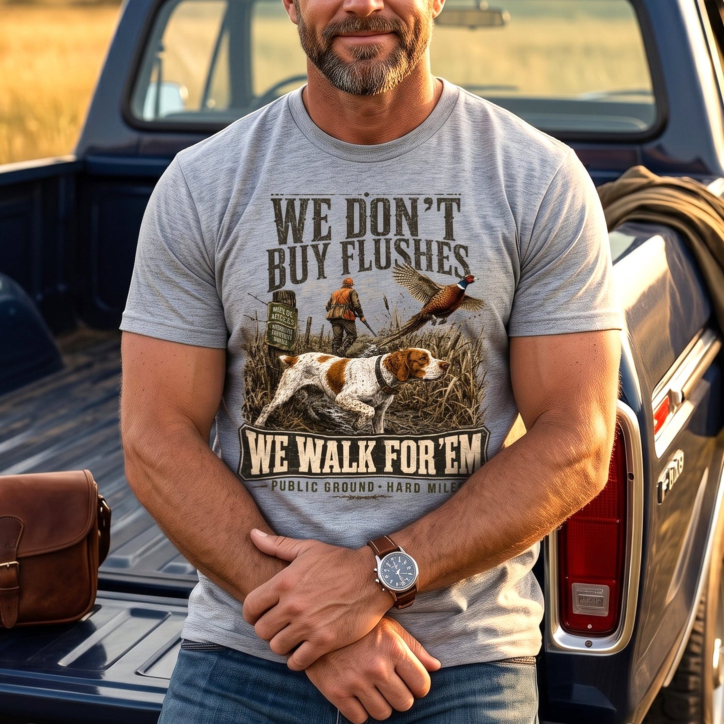 Upland Pheasant Hunting - Outdoor Cotton T-Shirt PHCT1050