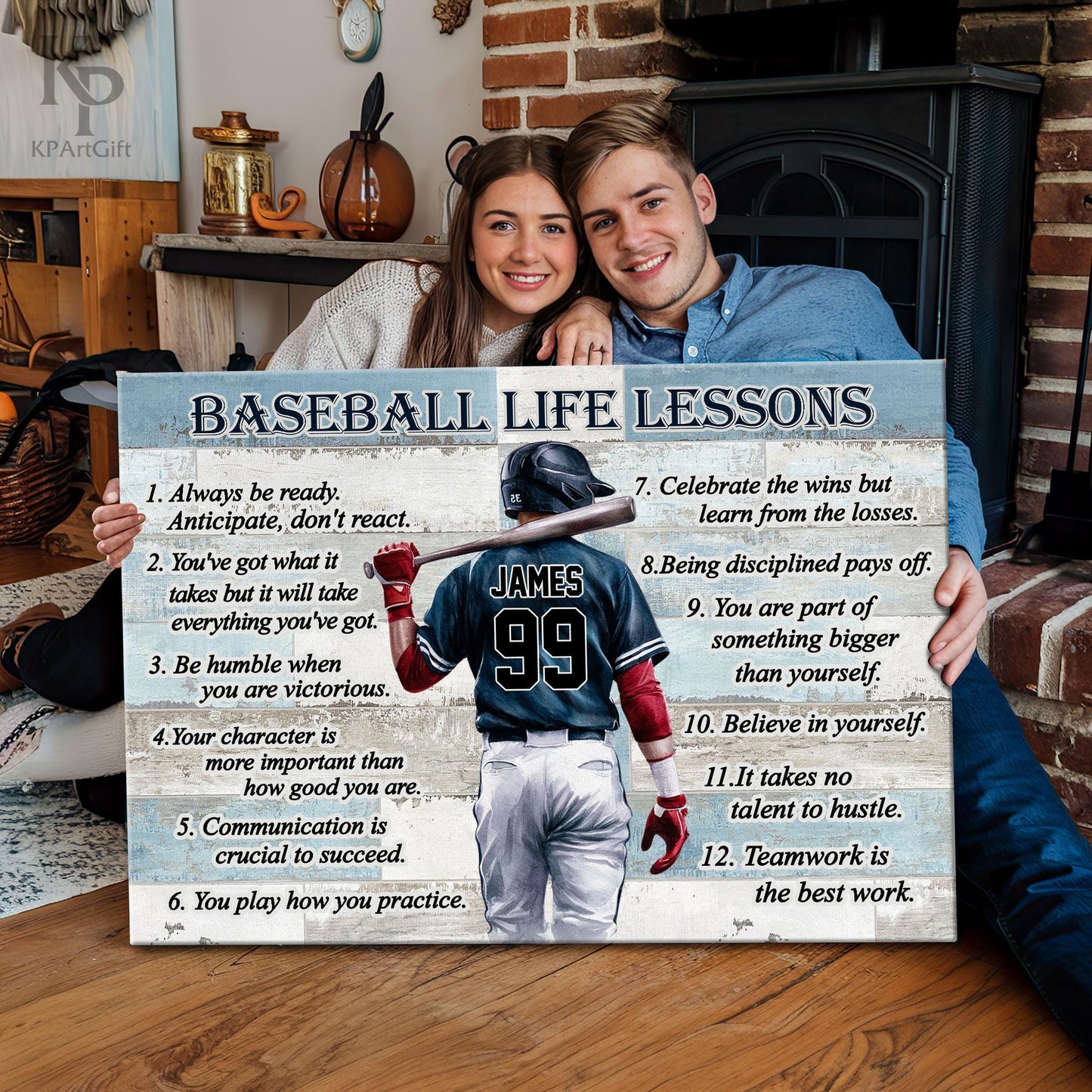 Softball Life Lessons Personalized Canvas, Custom Softball Poster Print Wall Art