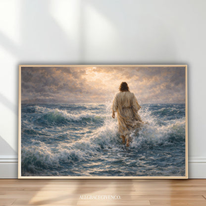 Jesus Walking on Water Wall Art | Christian Canvas Art