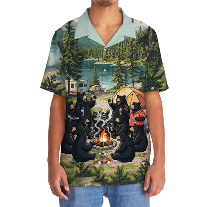 Friends Fires Fun Camping Crew Black Bear Hawaiian Shirt