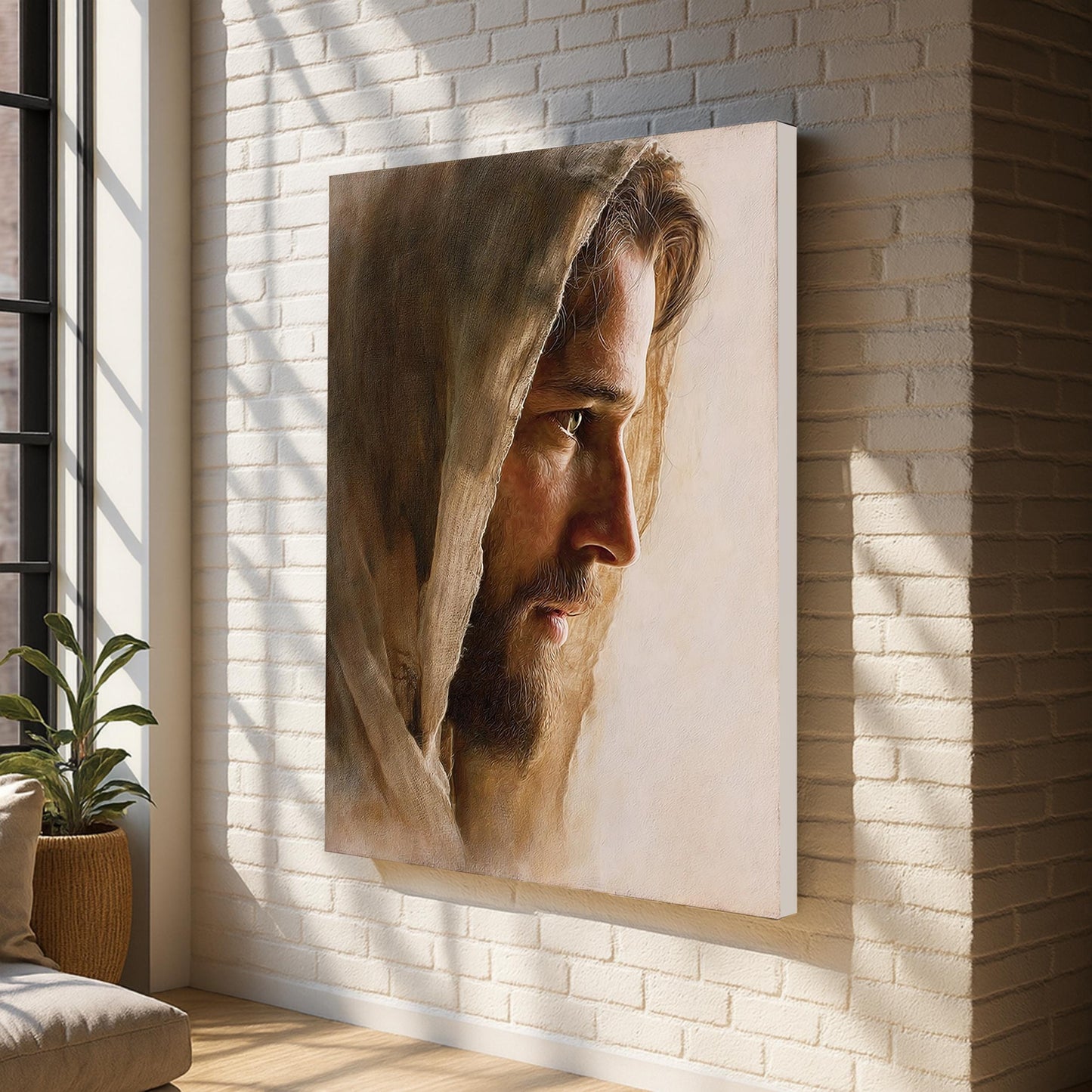 Jesus Portrait Canvas Art Soft Christian Wall Decor Religious Poster Print