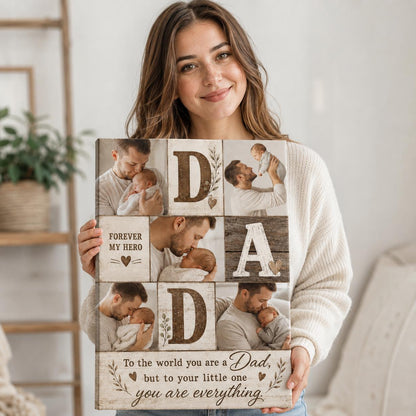 Dad Photo Collage Wall Art, Family Picture Print