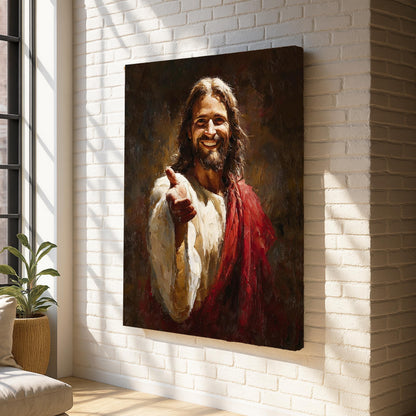 Jesus Smiling Canvas Wall Art Christian Home Decor Gallery Canvas or Poster Print