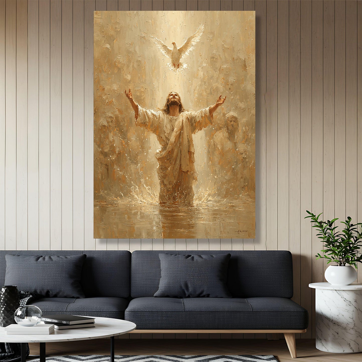 Jesus Ascension Canvas Wall Art, Spiritual Christian Decor