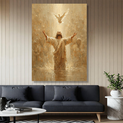 Jesus Ascension Canvas Wall Art, Spiritual Christian Decor