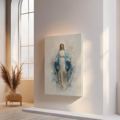 Jesus & Virgin Mary Canvas Set – Religious Wall Art Prints