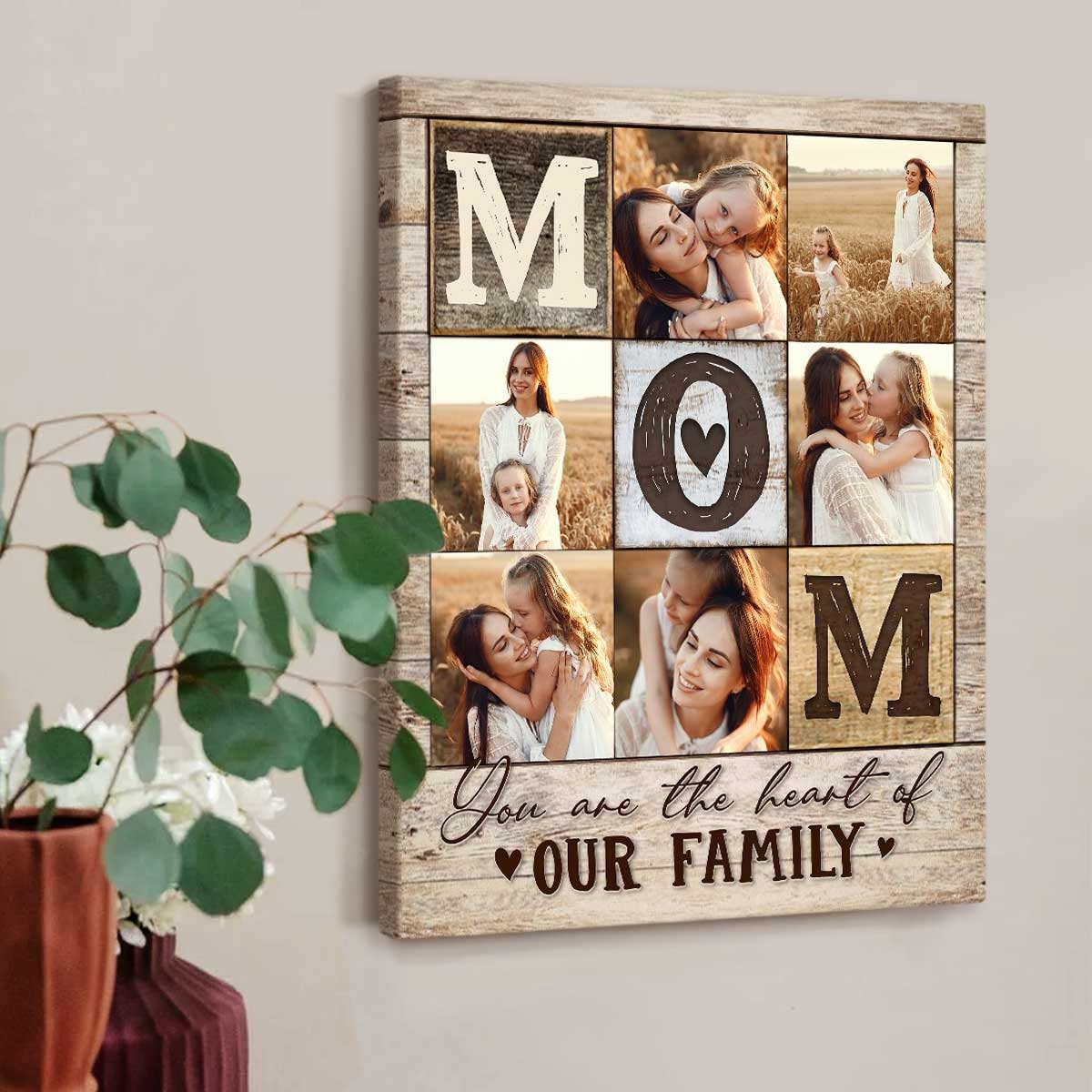 Personalized Mom Photo Collage Canvas Father’s Day Gift From Kids