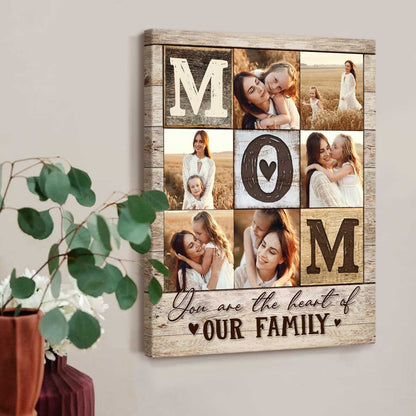 Personalized Mom Photo Collage Canvas Father’s Day Gift From Kids