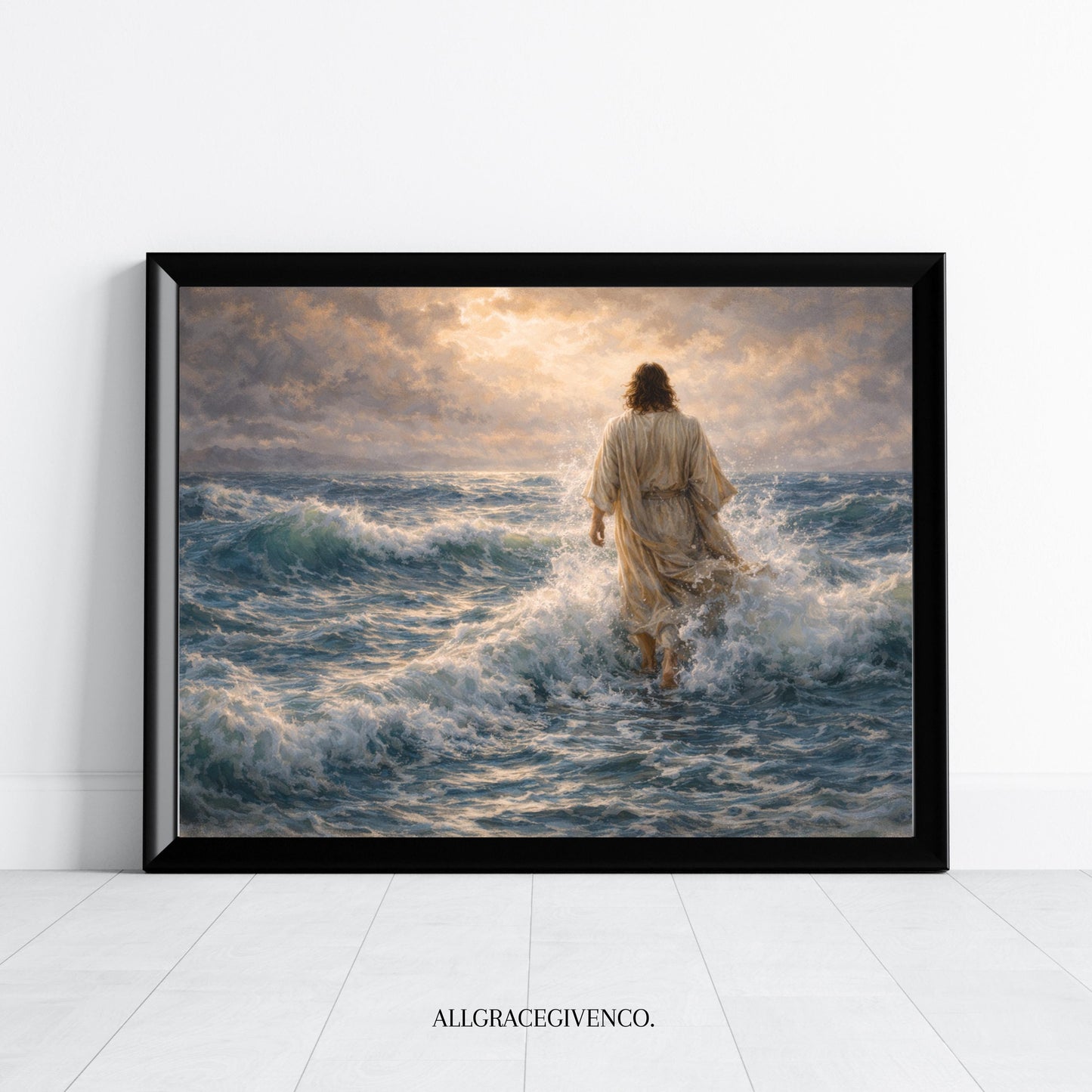 Jesus Walking on Water Wall Art | Christian Canvas Art