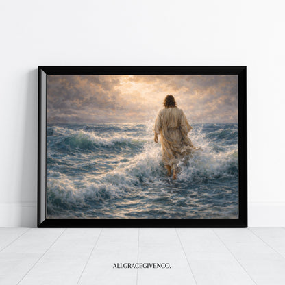 Jesus Walking on Water Wall Art | Christian Canvas Art