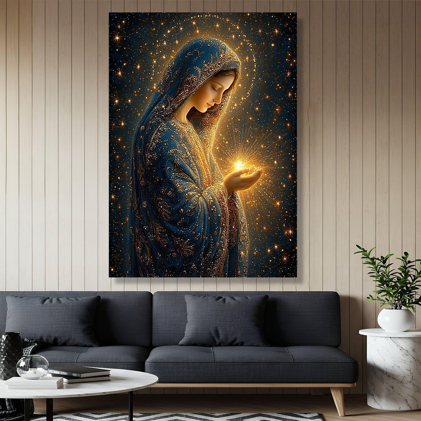 Radiant Virgin Mary Canvas Wall Art