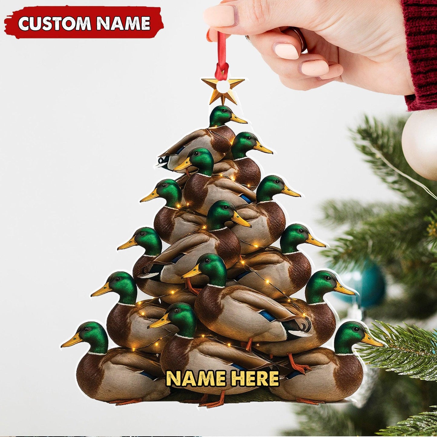 Personalized Mallard Duck 2D Flat Acrylic Ornament