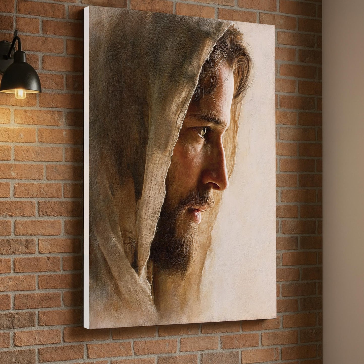 Jesus Portrait Canvas Art Soft Christian Wall Decor Religious Poster Print