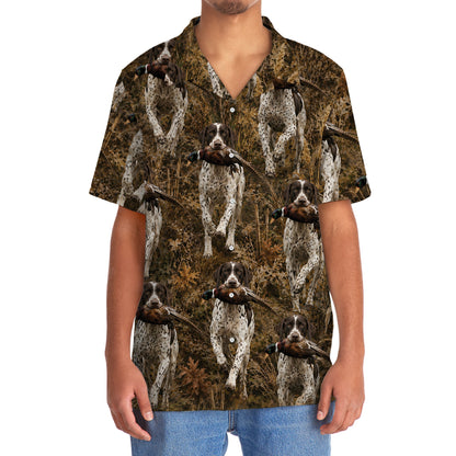 Camouflage English Pointer Running With Pheasant Hunting Hawaiian Shirt