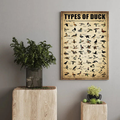 Types Of Duck Canvas Duck Lover Gift for Hunters