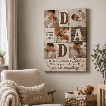 Dad Photo Collage Wall Art, Family Picture Print