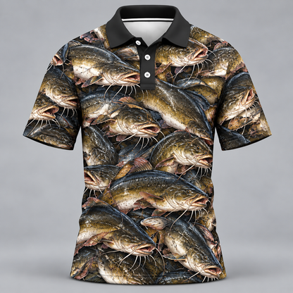 Catfish Fishing Camo Polo Shirt VCE051024