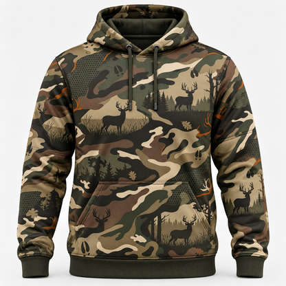 Deer Hunting Whitetail Pattern Camo Hoodie