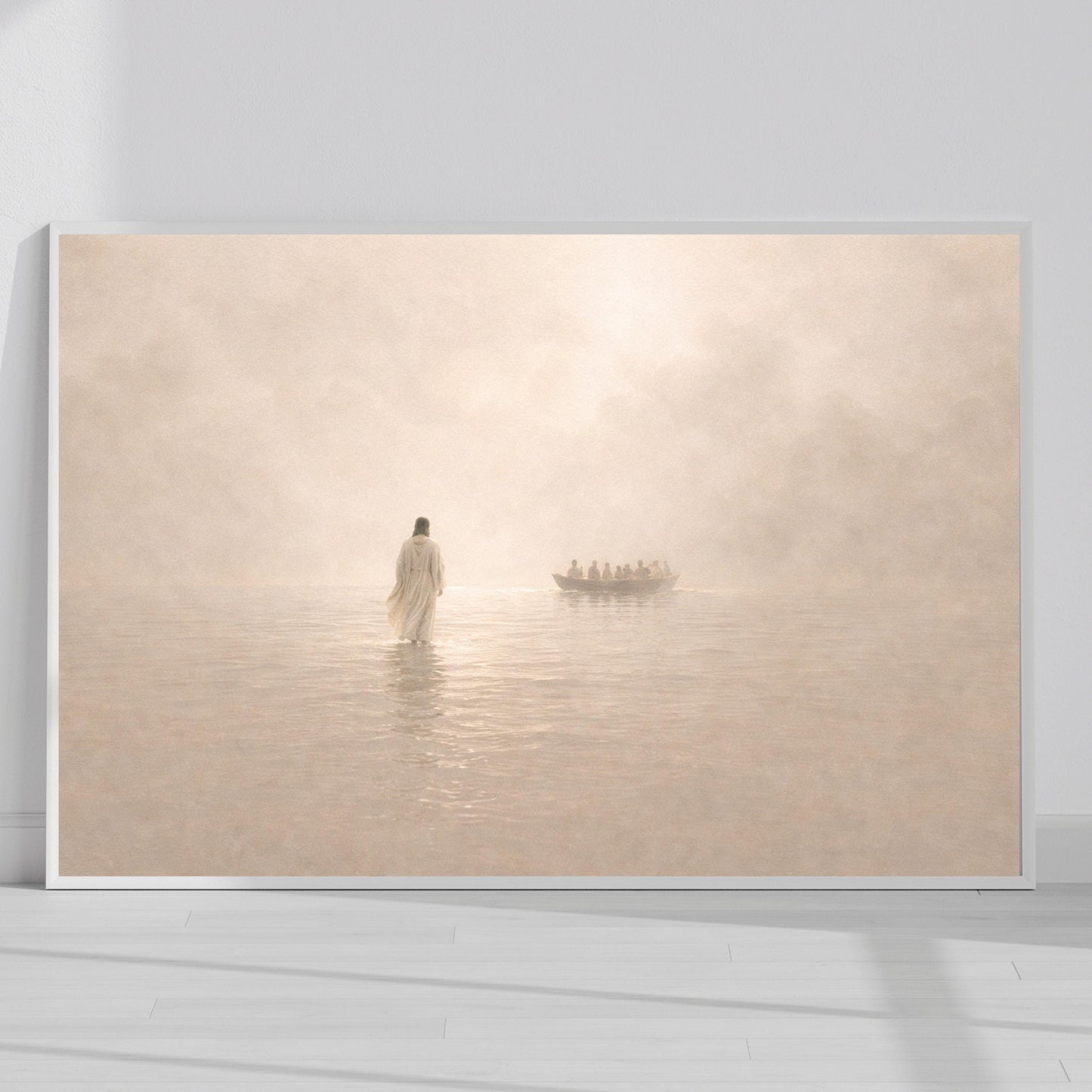 Jesus Walking on Water Canvas Print, Christian Wall Art, Biblical Faith Wall Decor