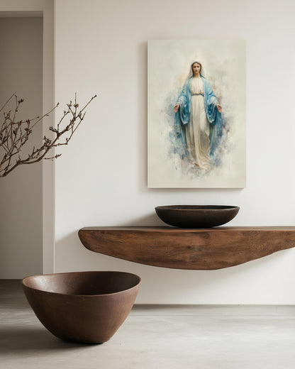 Jesus & Virgin Mary Canvas Set – Religious Wall Art Prints