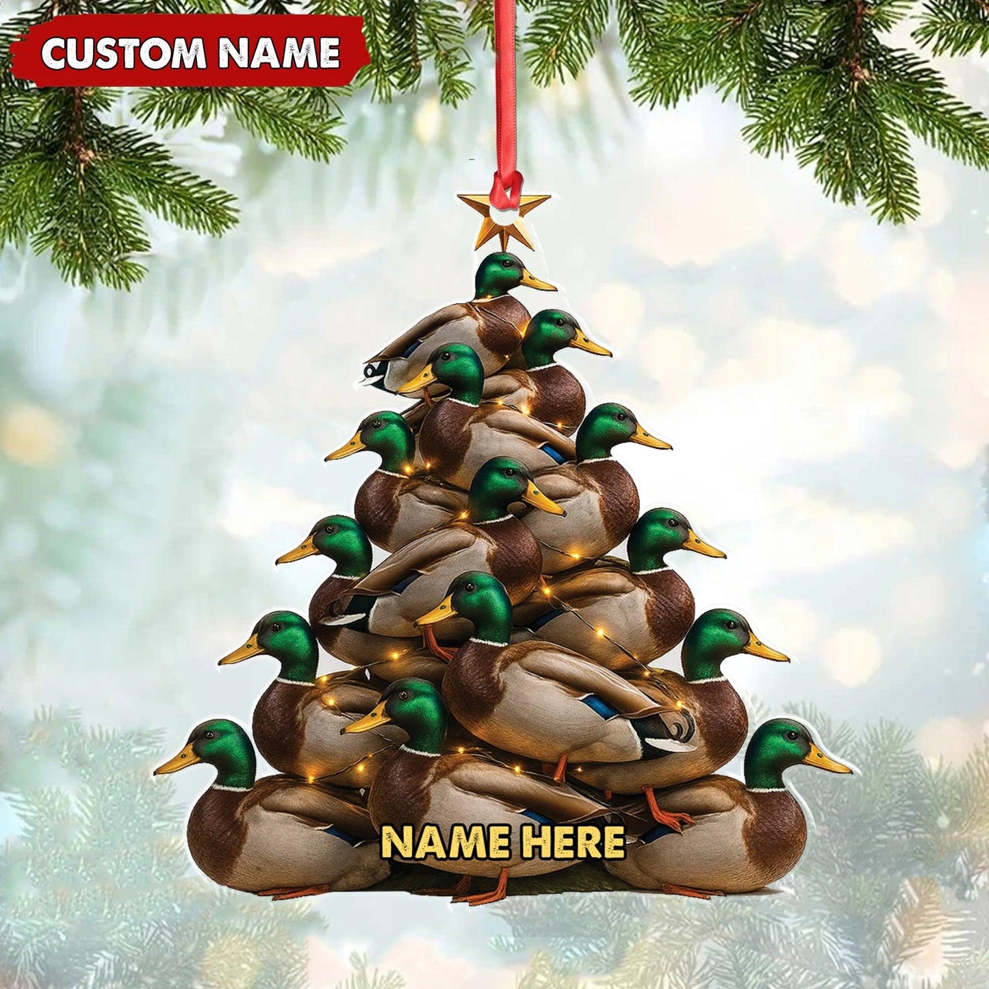 Personalized Mallard Duck 2D Flat Acrylic Ornament