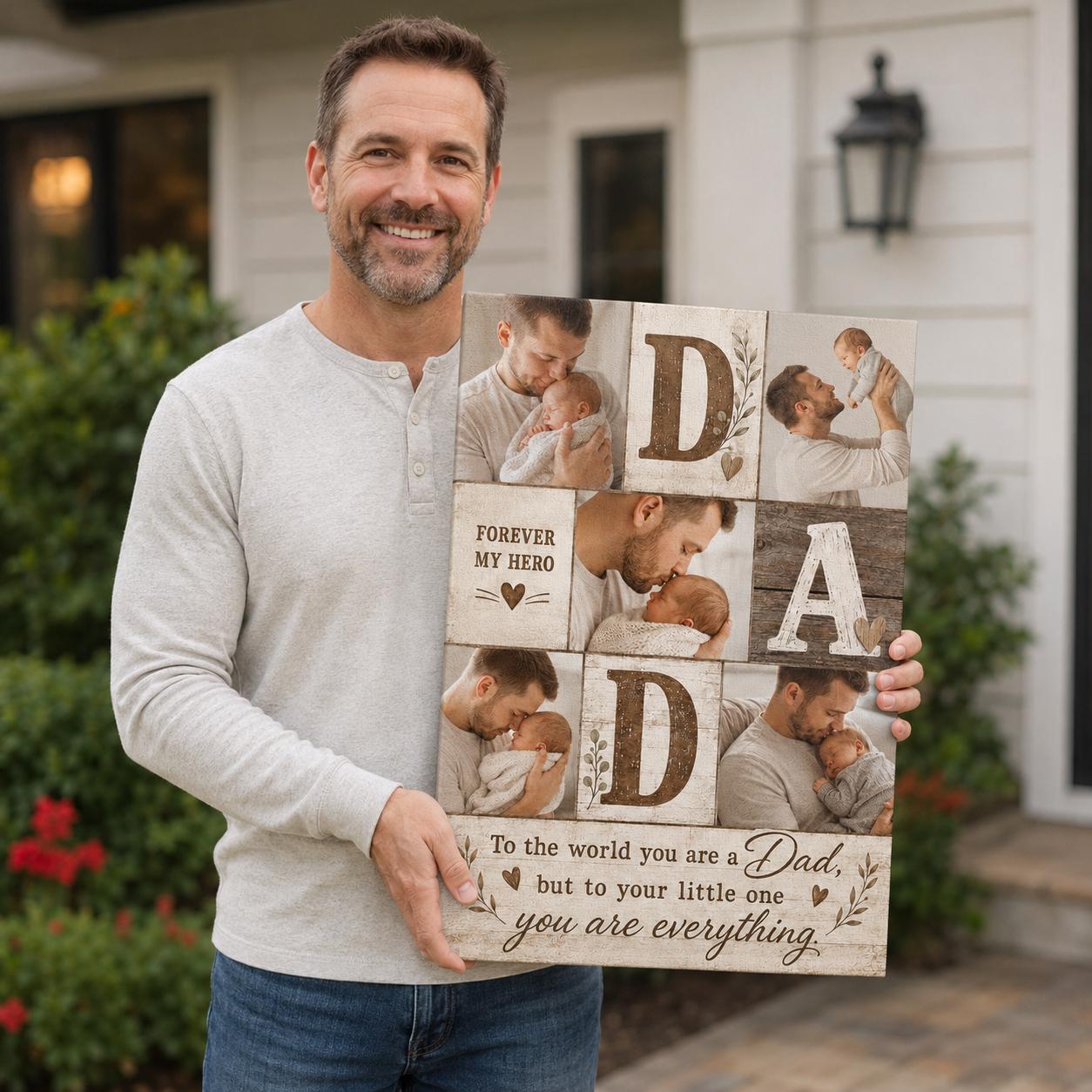 Dad Photo Collage Wall Art, Family Picture Print