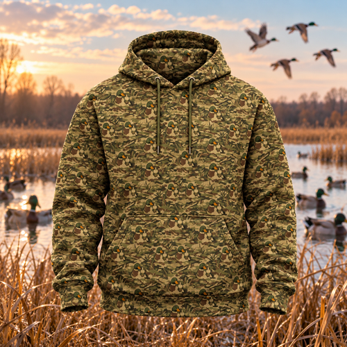 Mallard Duck Camo Pattern Hoodie