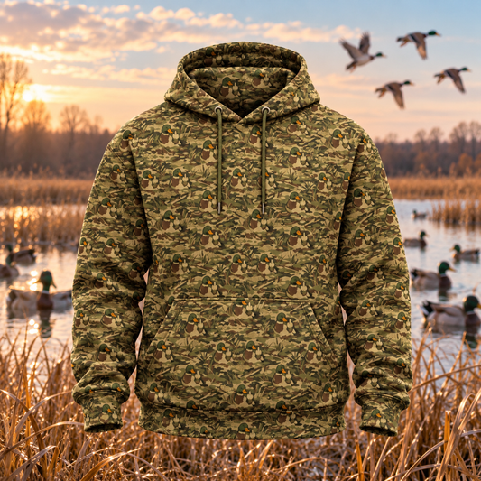 Mallard Duck Camo Pattern Hoodie