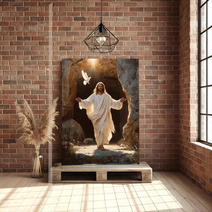 Jesus Resurrection Canvas – Peaceful Christian Wall Art
