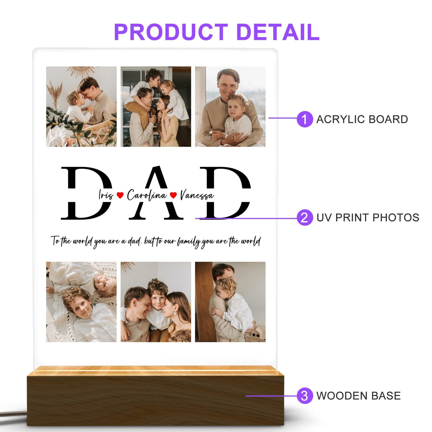 Customized Photo Night Lights Father's Day Gift