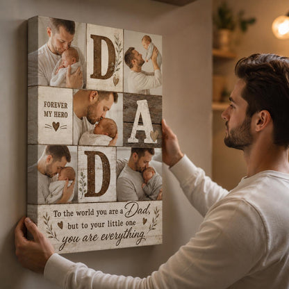 Dad Photo Collage Wall Art, Family Picture Print