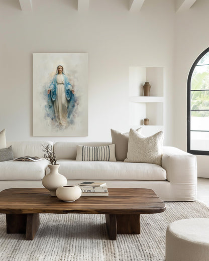 Jesus & Virgin Mary Canvas Set – Religious Wall Art Prints