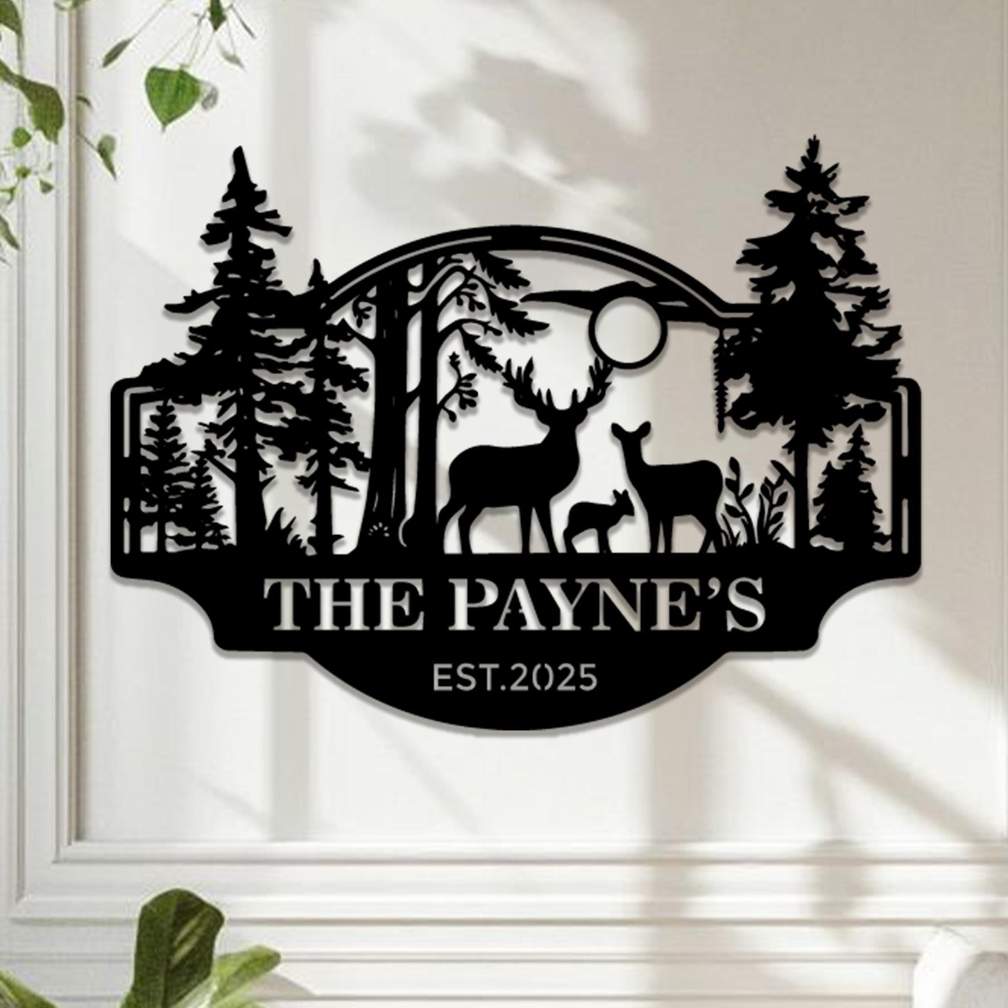 Personalized Deer Cabin Metal Sign, Custom Hunting Sign, Cabin Decor,Father's Day Gift