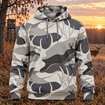 Whitetail Society Deer Antler Pattern Hoodie vc1012