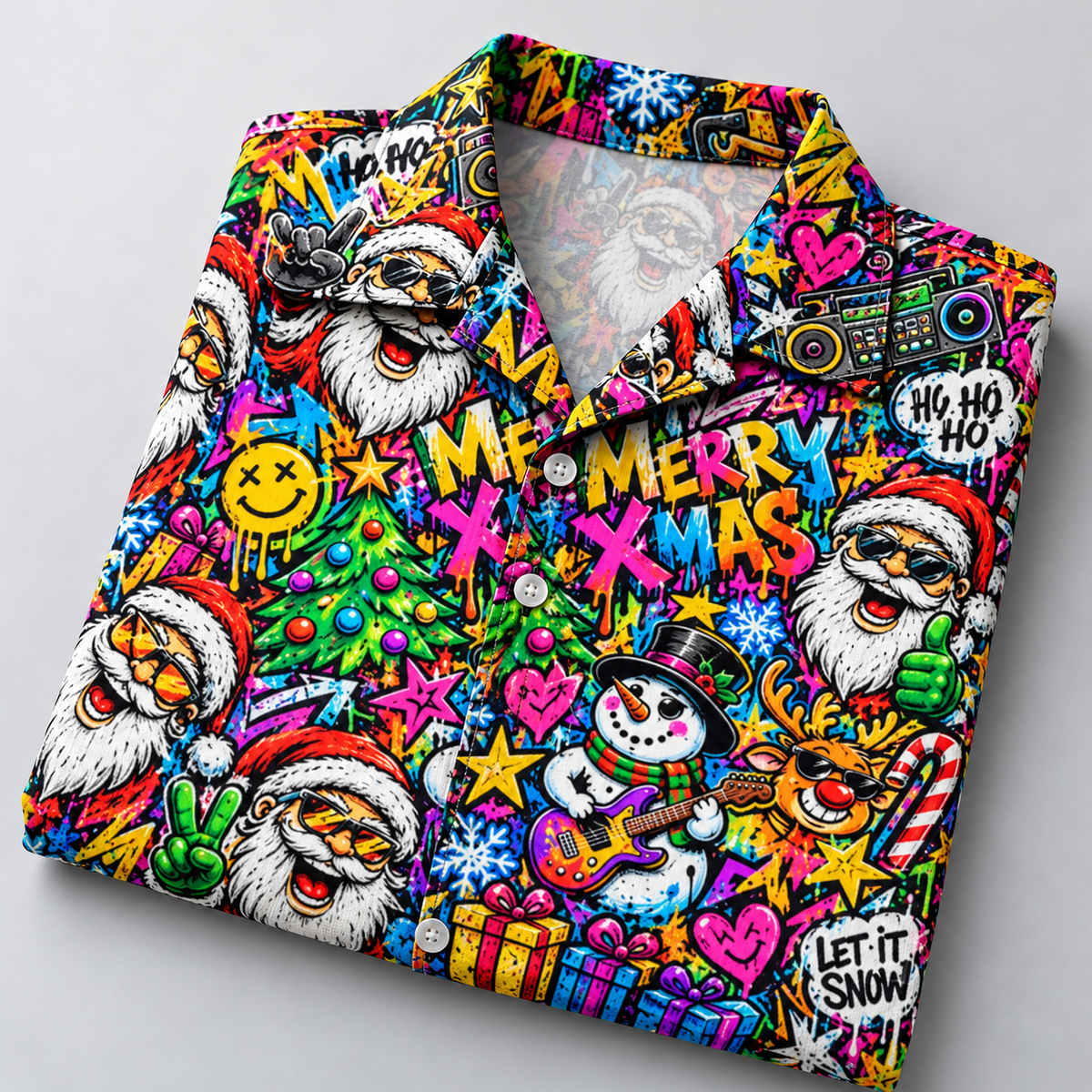 Xmas Merry Rock Santa Hawaiian Shirt VC231007