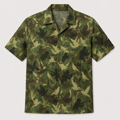 Dove Hunter Camo Polo Shirt Green Hunting Silhouette VCP1043