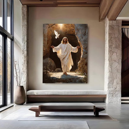 Jesus Resurrection Canvas – Peaceful Christian Wall Art