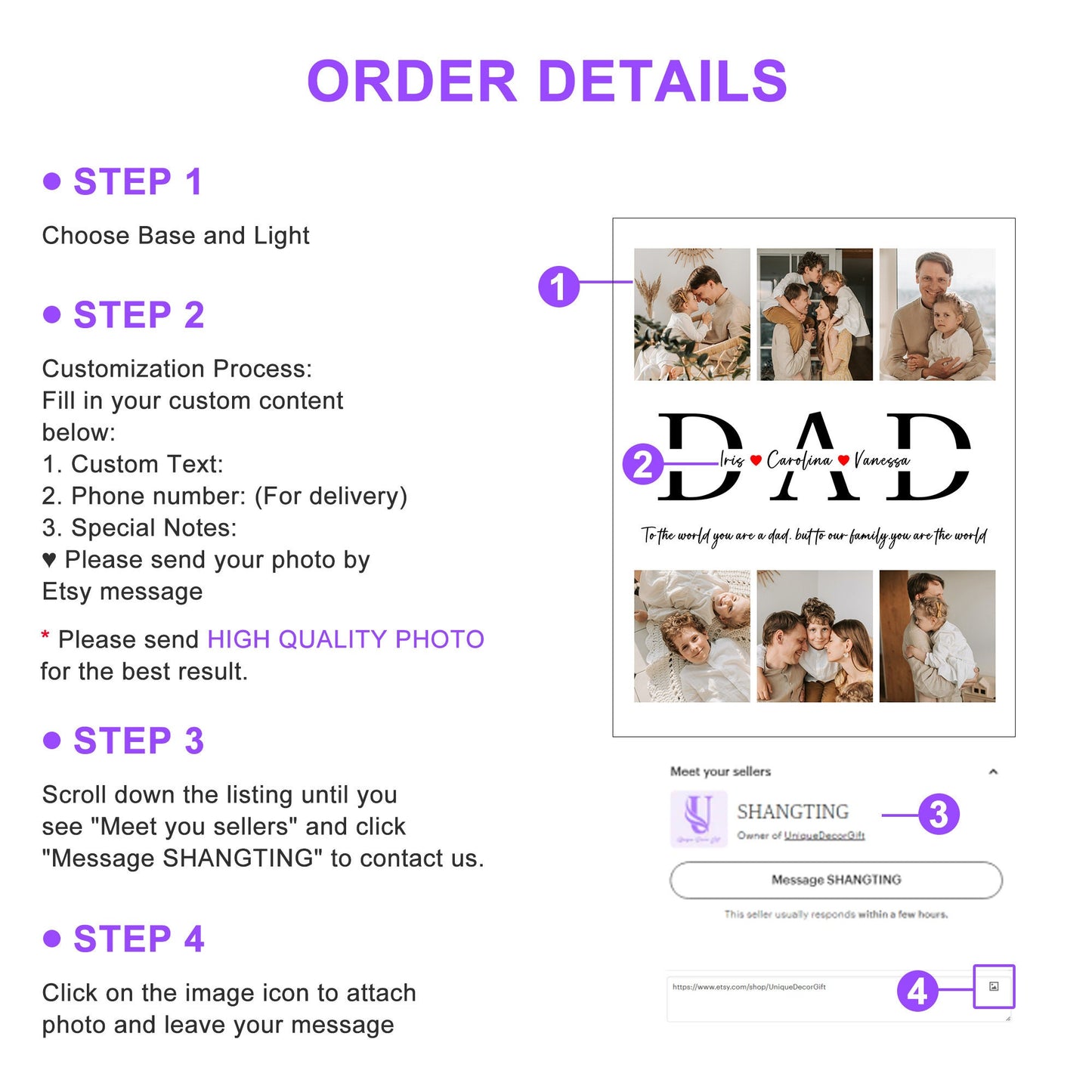 Customized Photo Night Lights Father's Day Gift