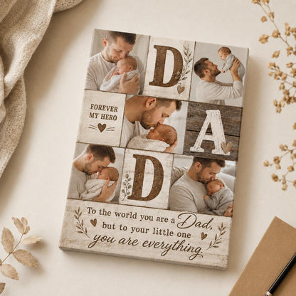 Dad Photo Collage Wall Art, Family Picture Print