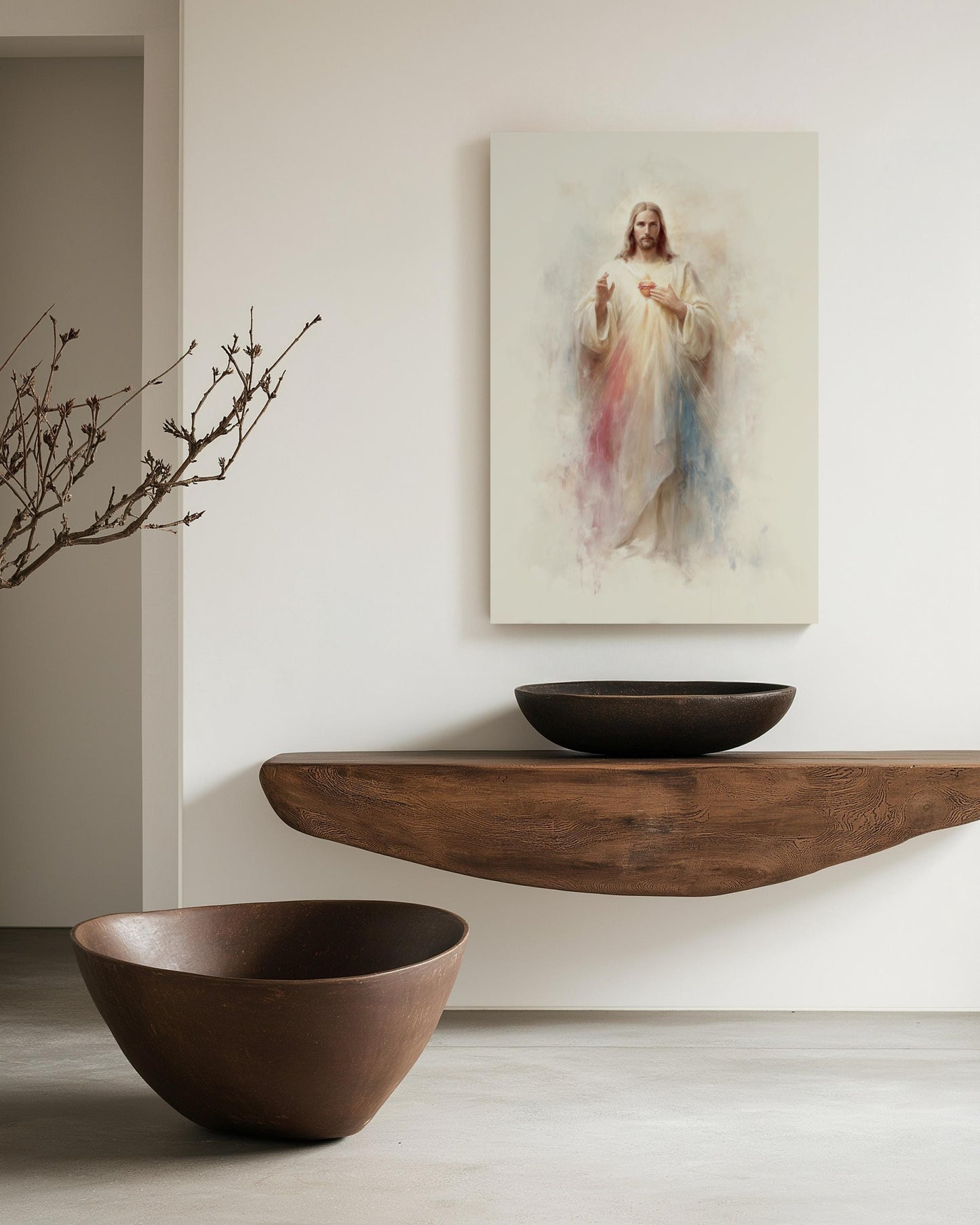 Divine Mercy Sacred Heart of Jesus Modern Christian Canvas Painting Catholic Art