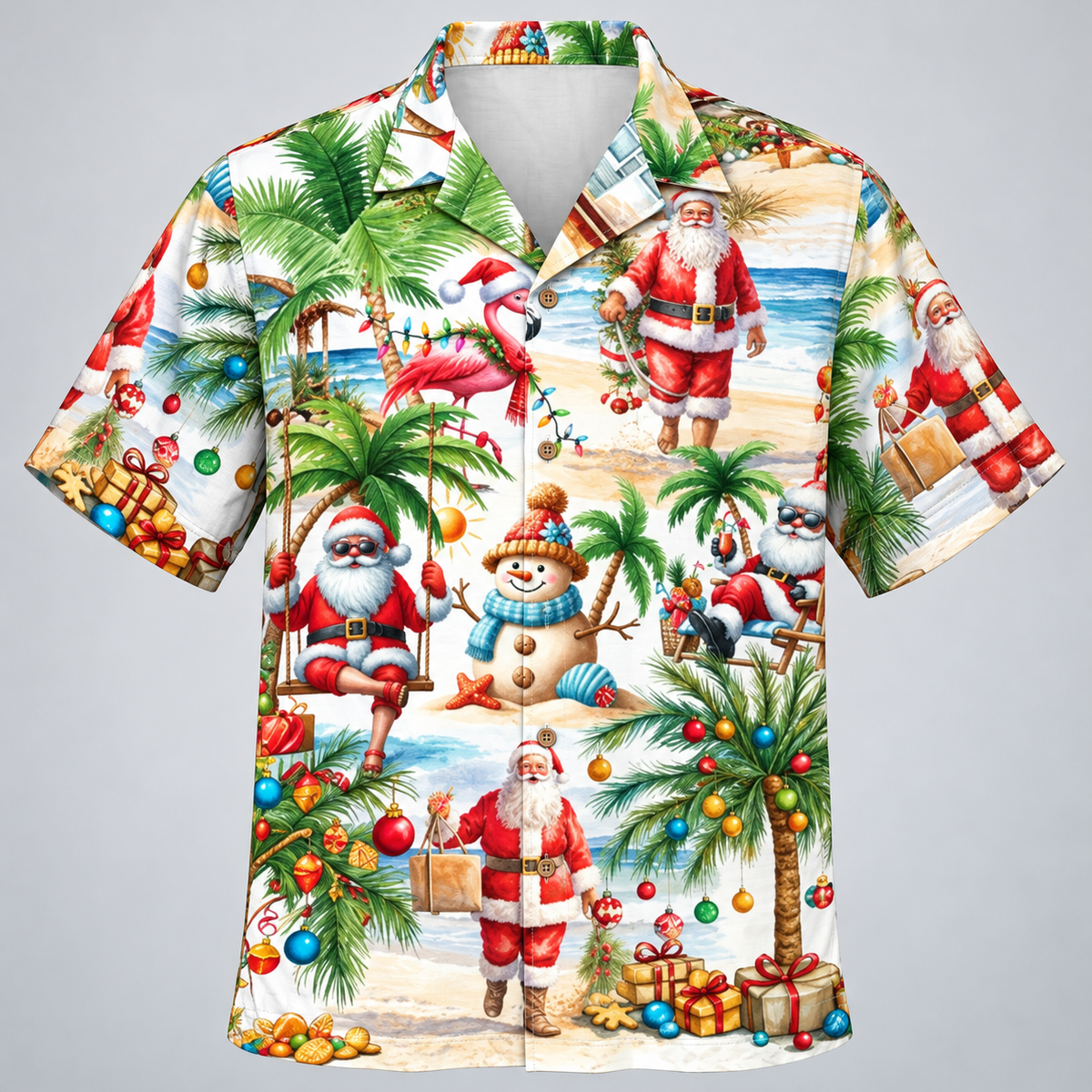 Tropical Santa Hawaiian Shirt VC231006