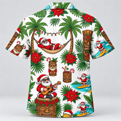Funny Xmas Tropical Santa Claus Holiday Hawaiian Shirt VC231004
