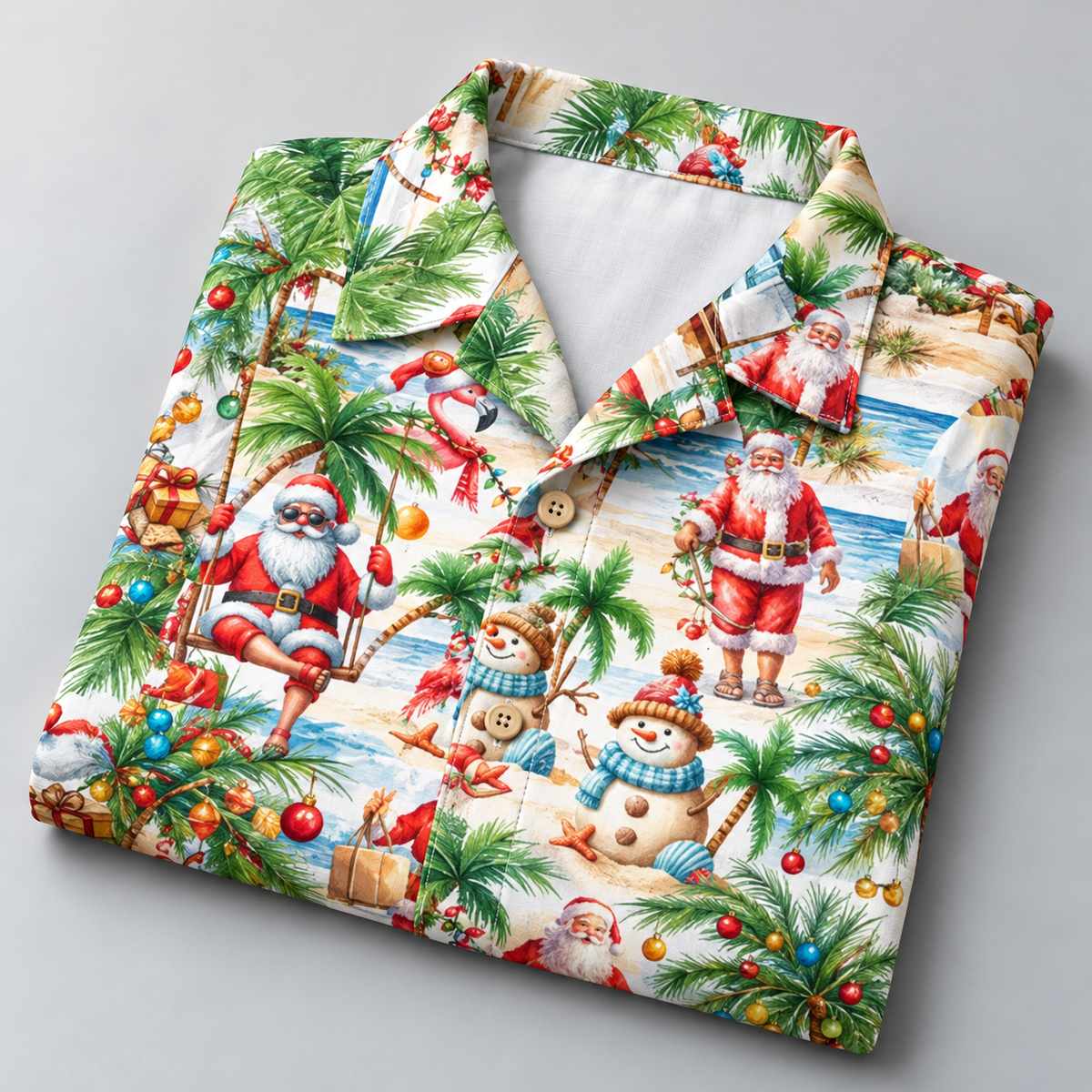 Tropical Santa Hawaiian Shirt VC231006