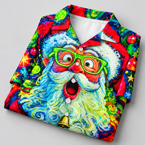 Funny  Colorful Santa Christmas Hawaiian Shirt VC231005