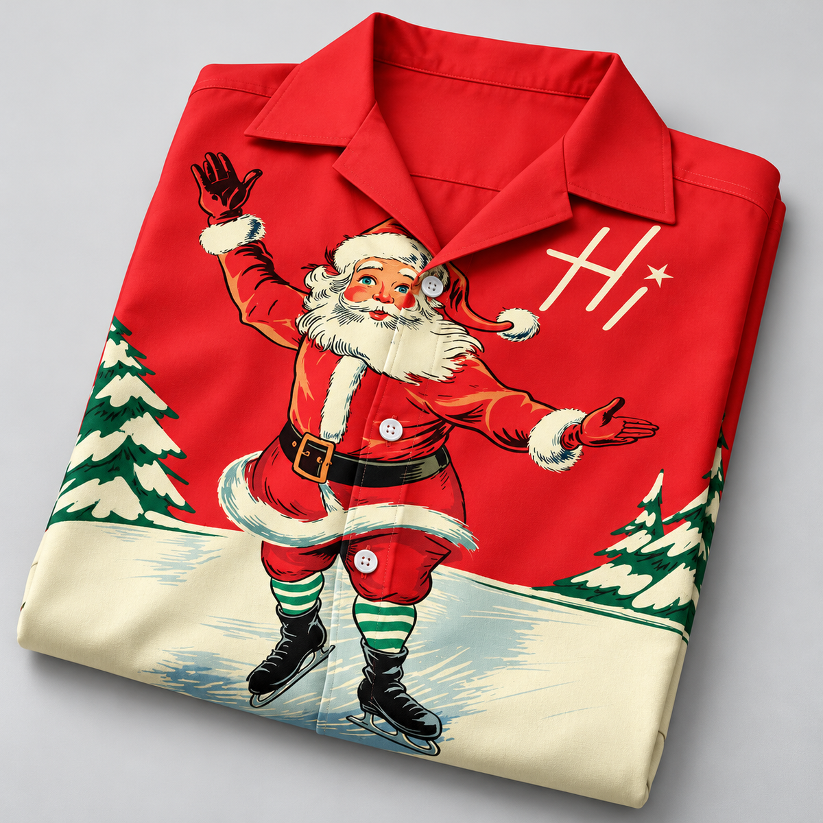 Vintage Santa christmas Aloha Hawaiian Shirt