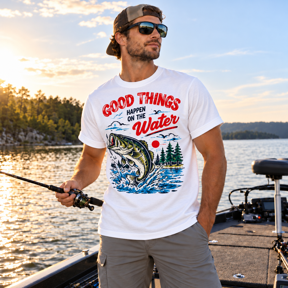 Fishing On Outdoor Cotton T-Shirt NL10091