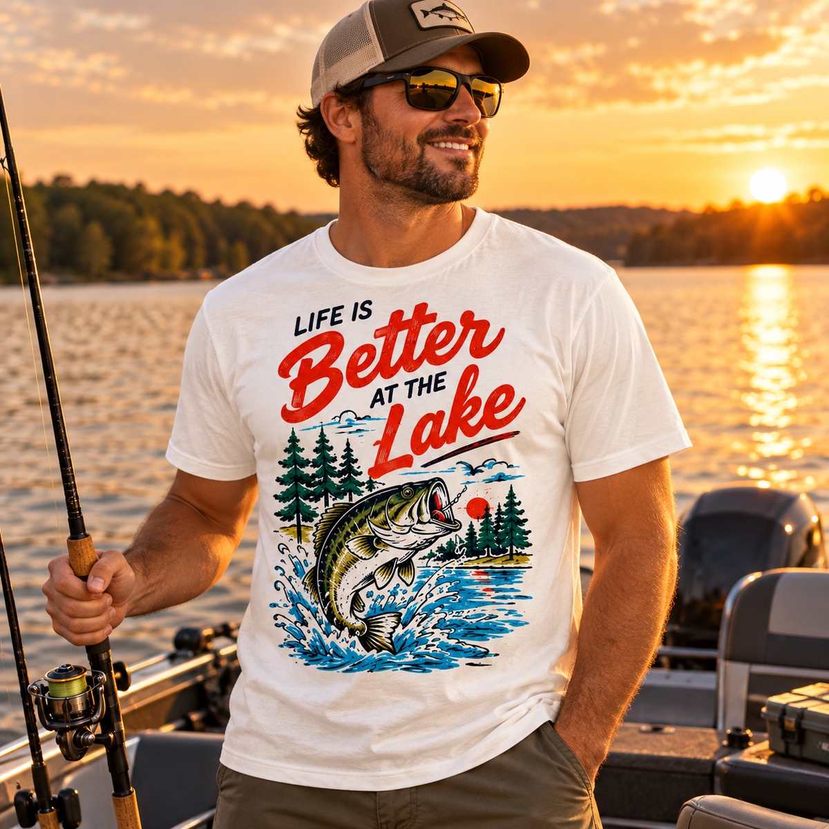 Fishing On Outdoor Cotton T-Shirt NL10092