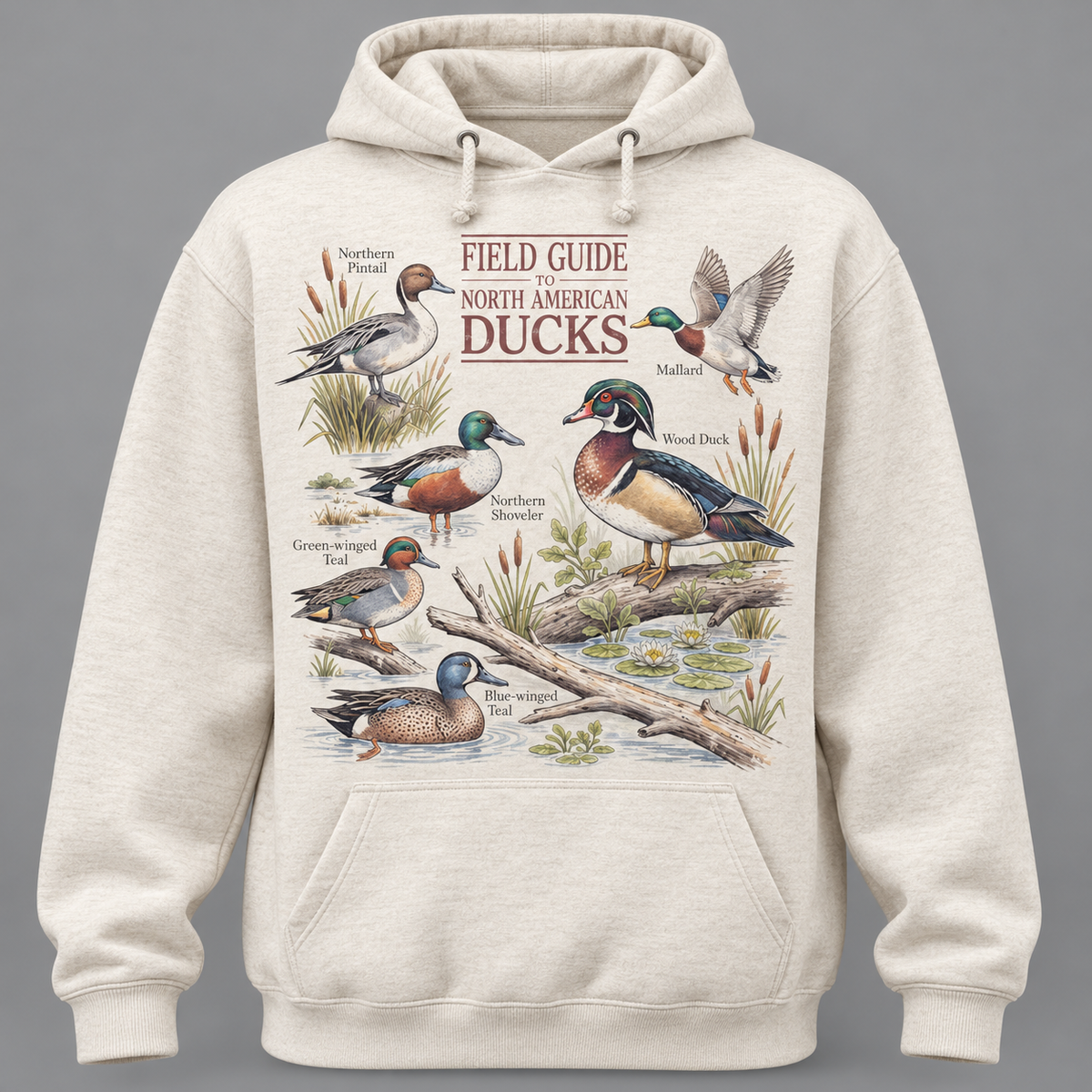 Retro North American Waterfowl Field Guide Hoodie