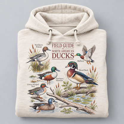 Retro North American Waterfowl Field Guide Hoodie