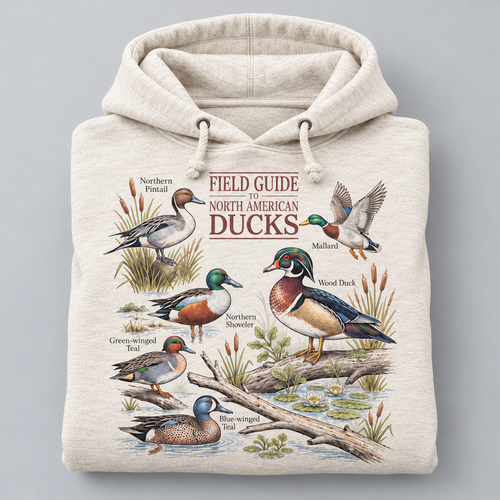 Retro North American Waterfowl Field Guide Hoodie